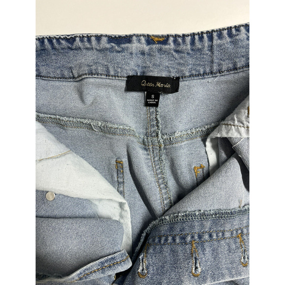 Queen Maria Asymmetric Denim Jean Skirt Size Small Raw Hem Festival Western - Picture 8 of 10